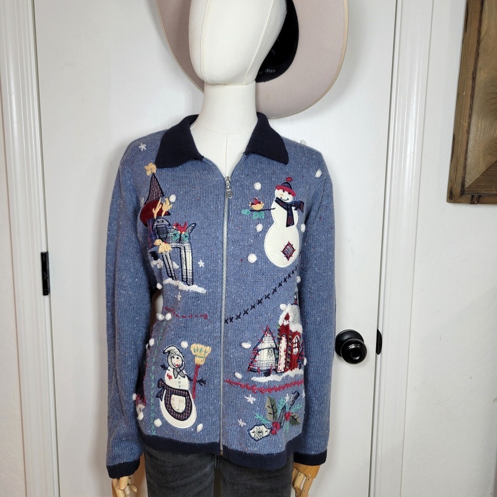 Vintage B.P. Designed Sweater Zip Up Size Large